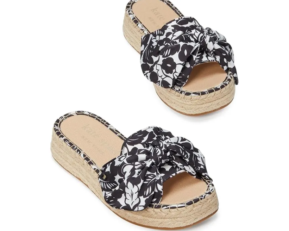 Kate Spade New York Lucie Tropical Foliage Espadrille Black Clearance