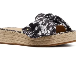 Kate Spade New York Lucie Tropical Foliage Espadrille Black Clearance