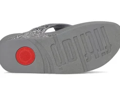 Women FitFlop Lulu Crinkled-shimmer Toe-post Sandals