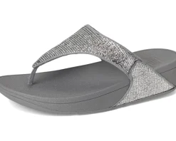 Women FitFlop Lulu Crinkled-shimmer Toe-post Sandals