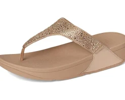 FitFlop Lulu Crystal-Mix Toe-Post Sandals Metallic Classic Beige Best