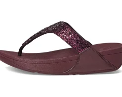 FitFlop Lulu Crystal-Mix Toe-Post Sandals Metallic Plumberry Best