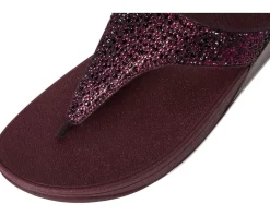 FitFlop Lulu Crystal-Mix Toe-Post Sandals Metallic Plumberry Best
