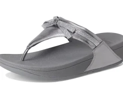 Women FitFlop Lulu Glitz-bow Leather Toe-post Sandals