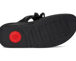 FitFlop Lulu Glitz-bow Leather Toe-post Sandals All Black Hot