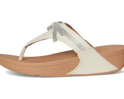 Women FitFlop Lulu Glitz-bow Leather Toe-post Sandals