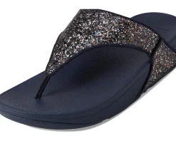 FitFlop Lulu Multi-Tonal Glitter Toe-Post Sandals Midnight Navy Mix Discount