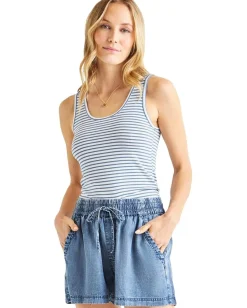 Splendid Lulu Tank Cerulean/White New