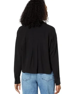 Madewell Lusterweave Hartfield Crop Shirt True Black Clearance