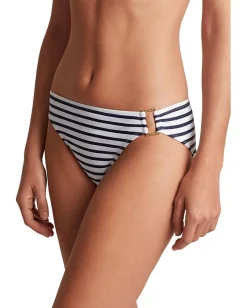 Lauren Ralph Lauren Luxe Stripe Ring Side Hipster Bottom Navy White New