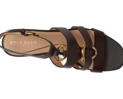 Cole Haan Lyanna Link Ankle Strap Sandals Dark Chocolate Leather Online