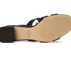 Cole Haan Lyanna Link Ankle Strap Sandals Dark Chocolate Leather Online