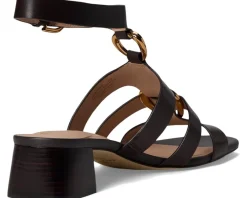 Cole Haan Lyanna Link Ankle Strap Sandals Dark Chocolate Leather Online