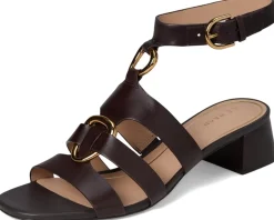 Cole Haan Lyanna Link Ankle Strap Sandals Dark Chocolate Leather Online