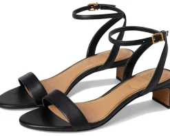 Vince Camuto Lylah Kitten Heel Ankle Strap Sandals Black Clearance