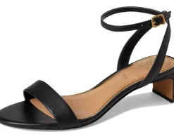 Vince Camuto Lylah Kitten Heel Ankle Strap Sandals Black Clearance