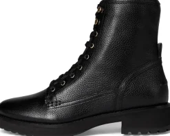 Cole Haan Lyndon Waterproof Lace-Up Booties Black Leather Waterproof Outlet