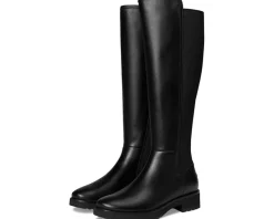 Cole Haan Lyndon Waterproof Tall Equestrian Boots Black Leather Waterproof New
