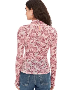 Free People Lyric Long Sleeve Pink Combo Discount