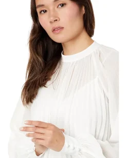 Ted Baker Macenzi Embellished Pleated Neck Top Ivory