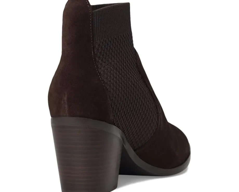 Cole Haan Maggie 75mm Booties Dark Chocolate Suede/Tonal Stretknit New