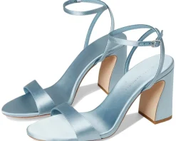 Loeffler Randall Malia Curved Heel Simple Sandals With Ankle Wrap Pale Blue Outlet