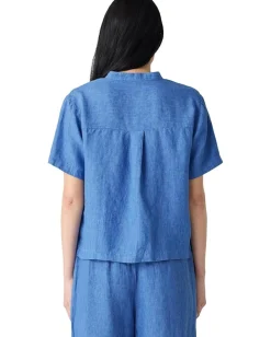 Women Eileen Fisher Mandarin Collar Shirt