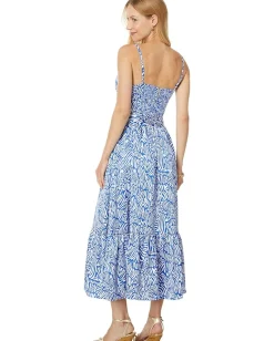 Lilly Pulitzer Marcelina Midi Dress Martinique Blue Zee Bebe Clearance