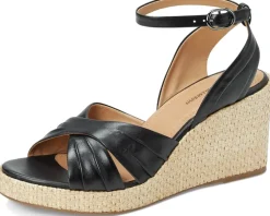 Johnston & Murphy Marcia Cross-Band Sandal Black Hot
