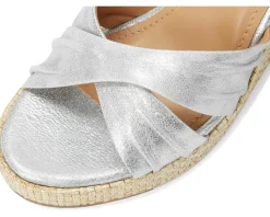 Johnston & Murphy Marcia Cross-Band Sandal Silver Metallic Discount