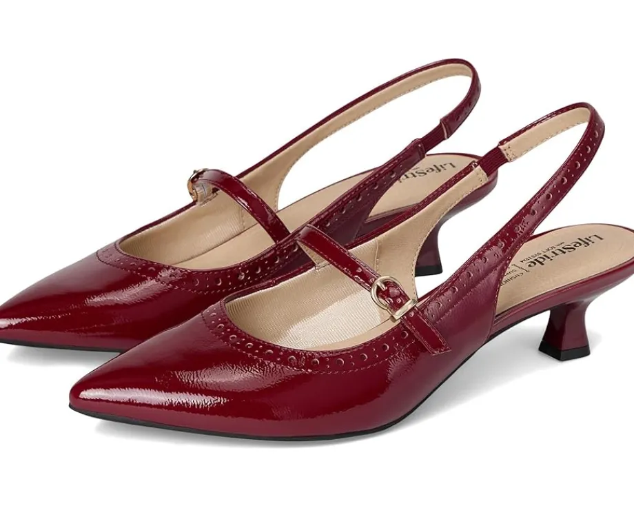 LifeStride Marilyn Slingback Shoes Dark Cherry Hot