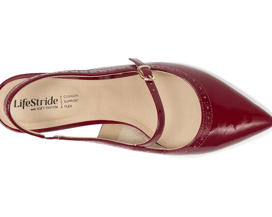 LifeStride Marilyn Slingback Shoes Dark Cherry Hot