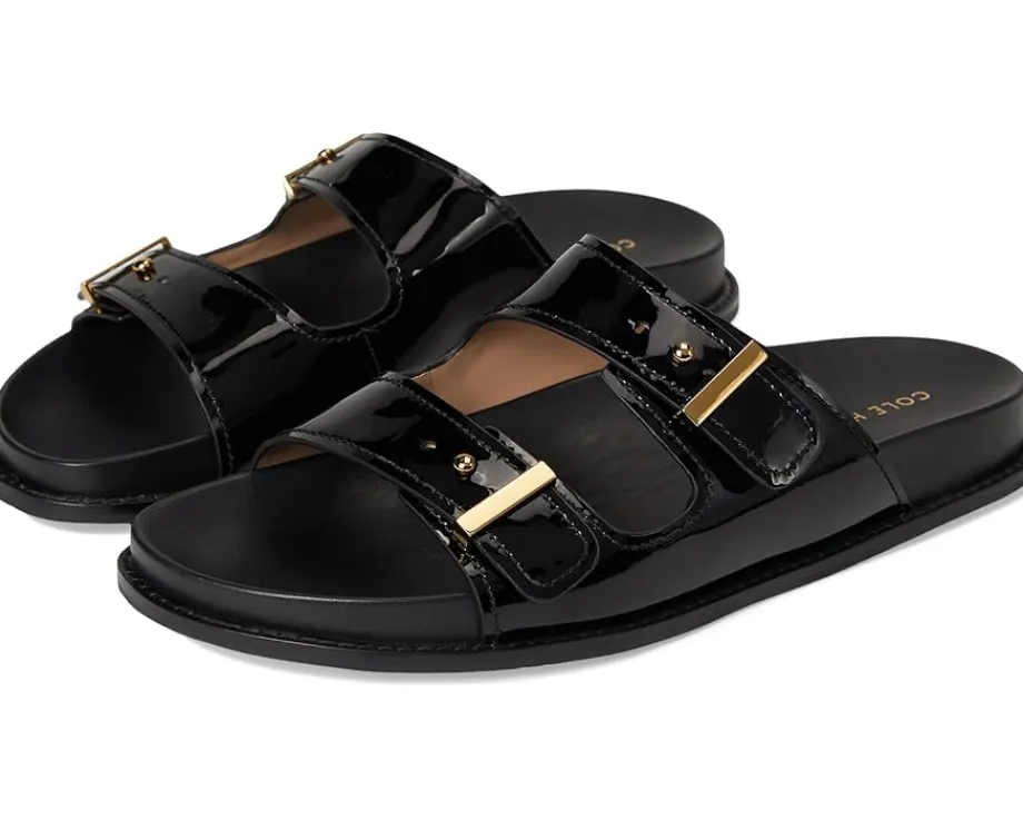 Cole Haan Marisol Footbed Sandals Black Patent Leather Best