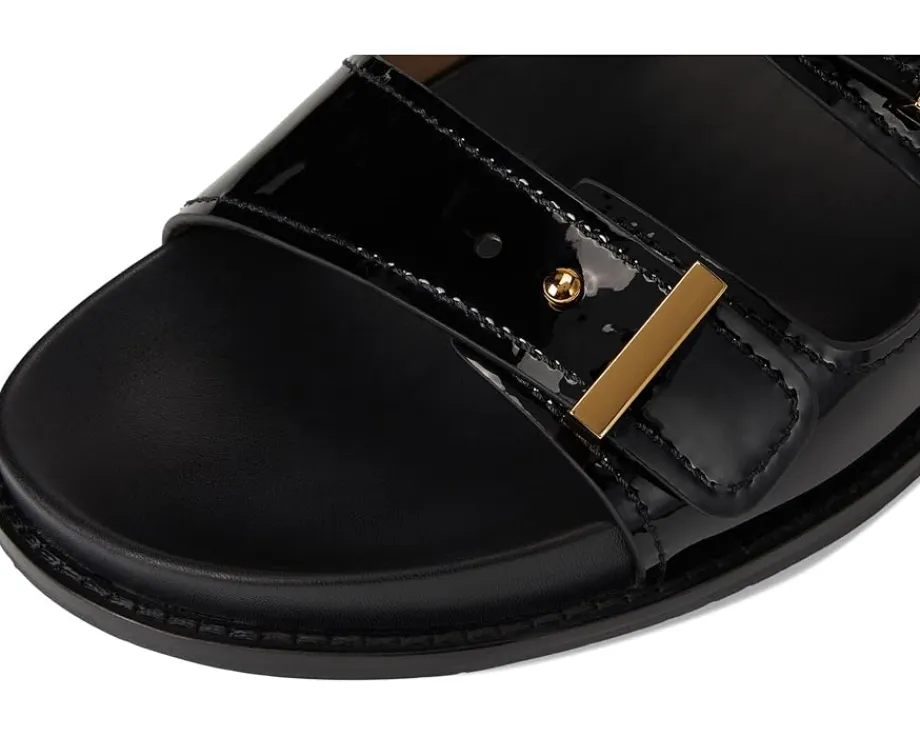 Cole Haan Marisol Footbed Sandals Black Patent Leather Best