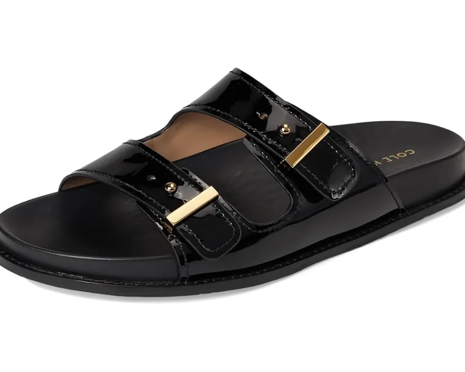 Cole Haan Marisol Footbed Sandals Black Patent Leather Best