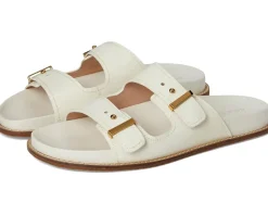 Cole Haan Marisol Footbed Sandals Ivory Patent Leather New