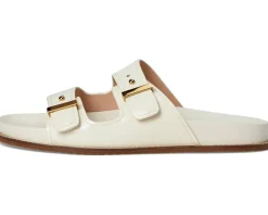 Cole Haan Marisol Footbed Sandals Ivory Patent Leather New