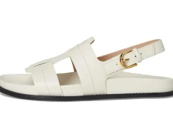 Cole Haan Marlee Fisherman Footbed Sandals Ivory Leather