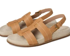 Cole Haan Marlee Fisherman Footbed Sandals Biscuit Leather/Natural Canvas Best