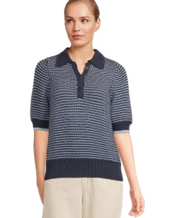 Michael Stars Marley Collared Popover Nocturnal/Breeze Outlet