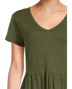 Toad&Co Marley Tiered Short Sleeve Dress Epidote Outlet