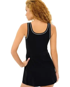 Splits59 Martina Rigor Dress w/ Piping Black/White New