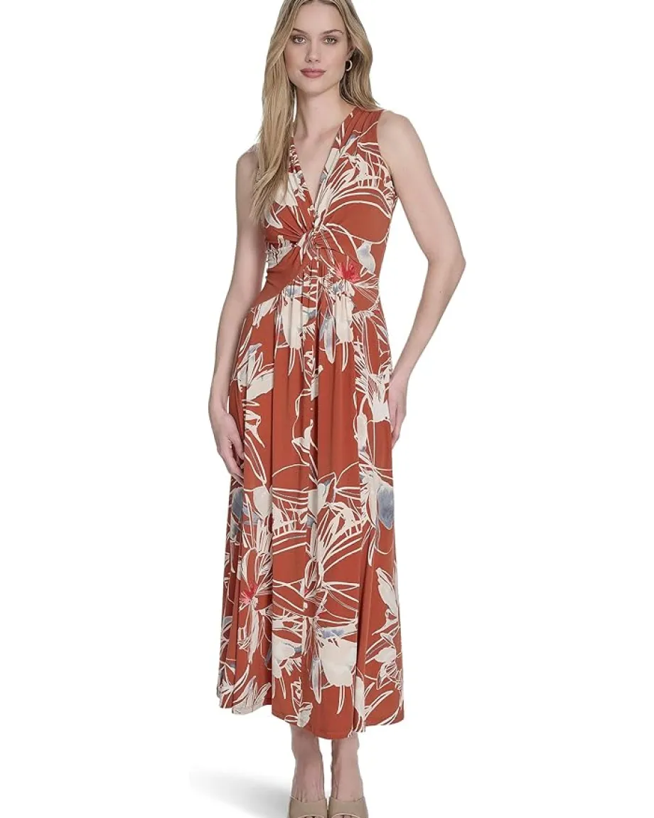 Women Calvin Klein Matte Jersey Floral Knot Aline