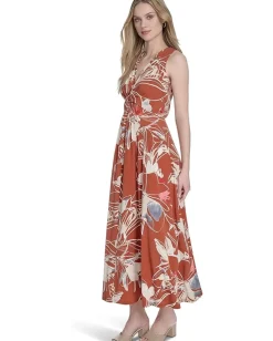 Women Calvin Klein Matte Jersey Floral Knot Aline