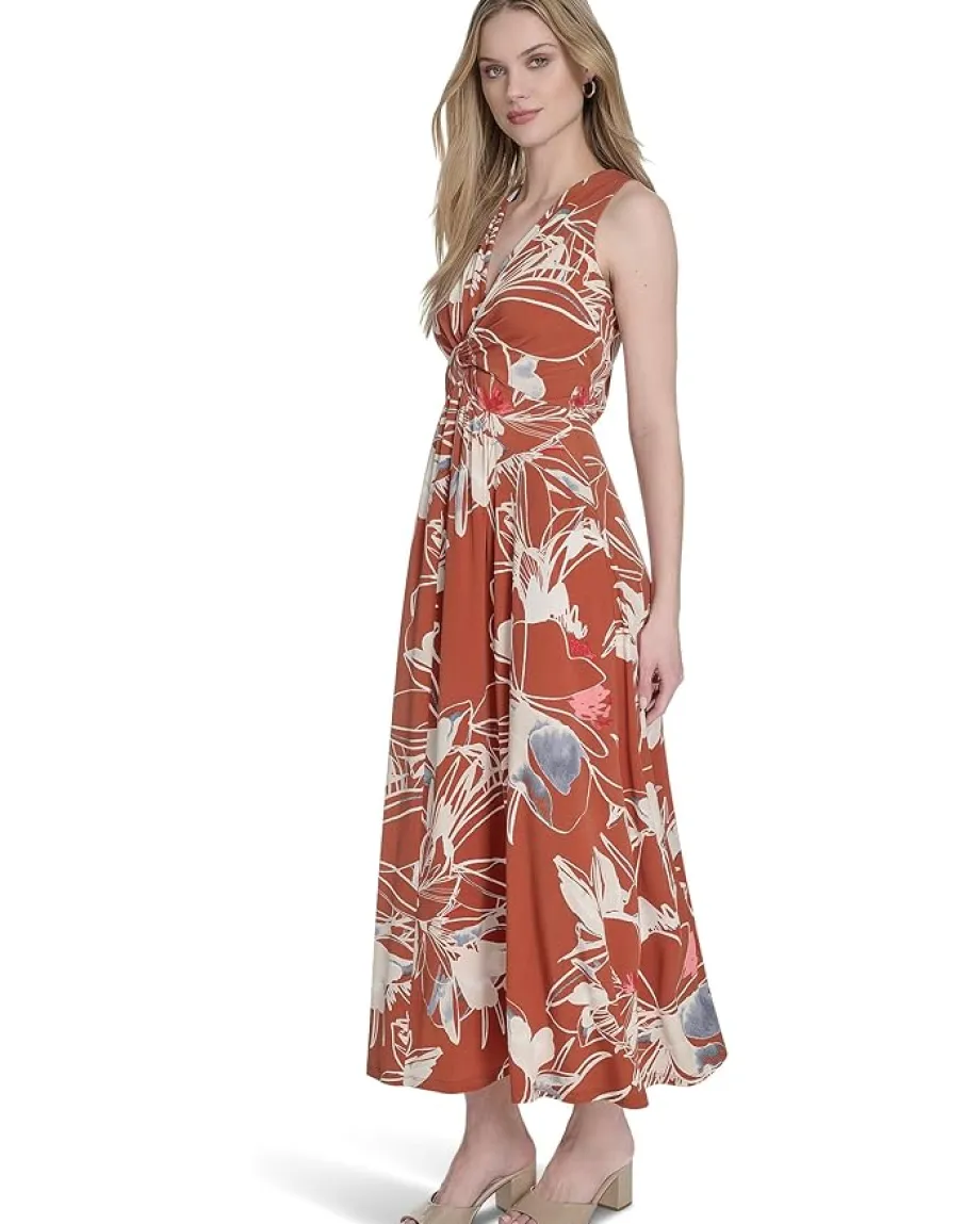 Women Calvin Klein Matte Jersey Floral Knot Aline