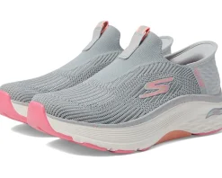 SKECHERS Max Cushioning Arch Fit Fluidity Hands Free Slip-Ins Gray/Pink