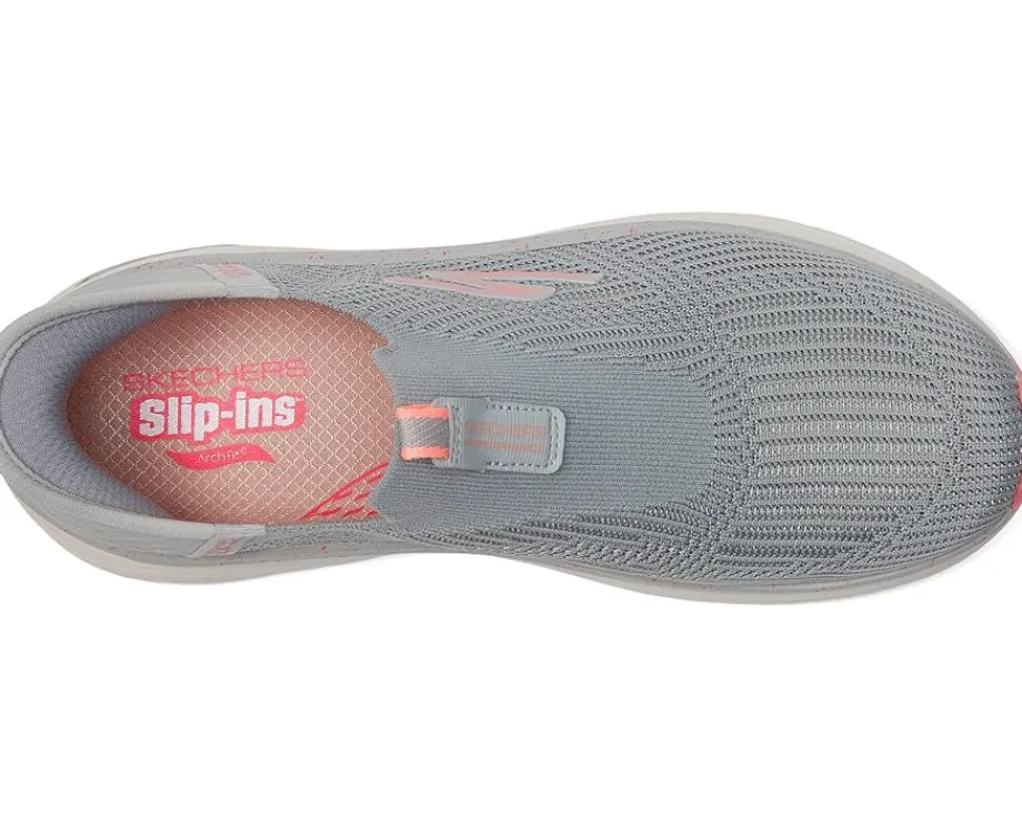 SKECHERS Max Cushioning Arch Fit Fluidity Hands Free Slip-Ins Gray/Pink