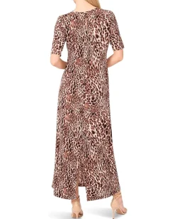Vince Camuto Maxi Dress With 3/4 Sleeves Rich Taupe Hot