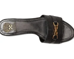 Vince Camuto Maxine Banded Buckle Slide Sandals Black Sale