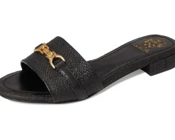 Vince Camuto Maxine Banded Buckle Slide Sandals Black Sale